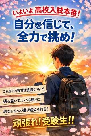 明日は高校後期入試、そして国公立大学前期合格発表